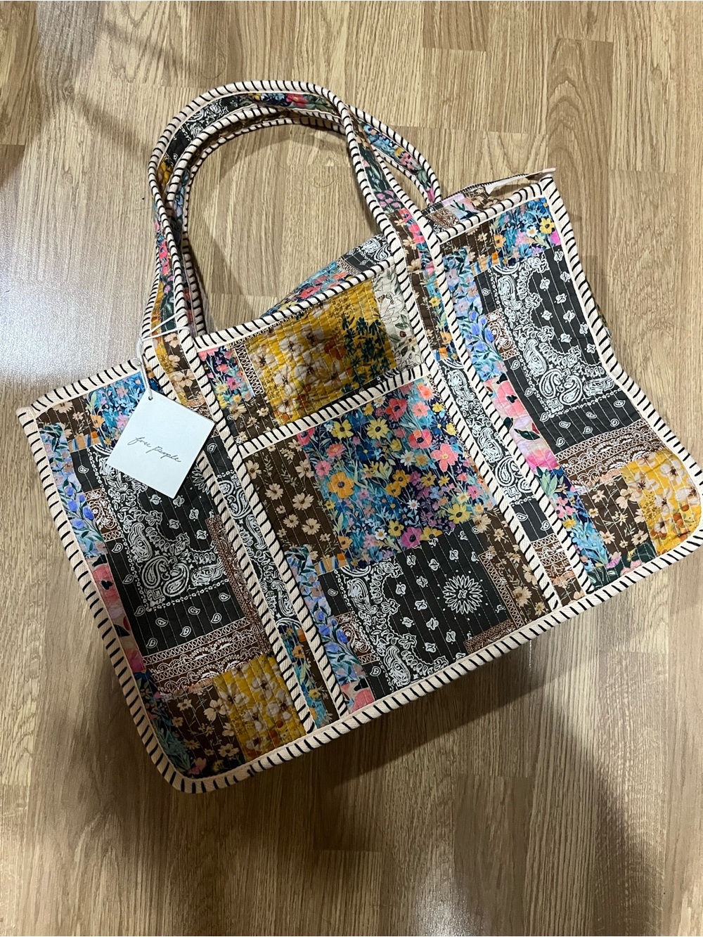 Free People Distorted Quilt tote bag - Picture 3 of 14